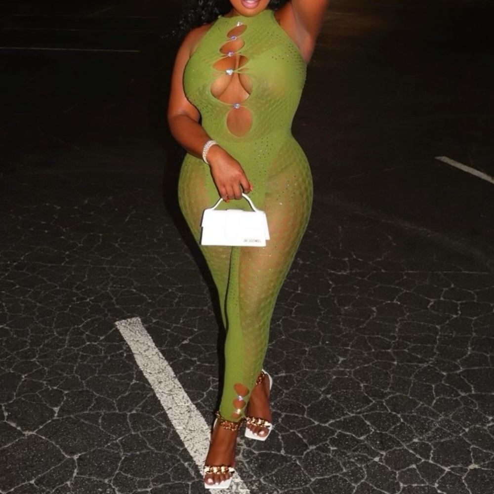 (Poster Girl) RHINESTONED JANICE JUMPSUIT